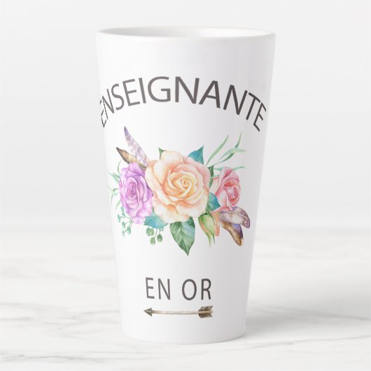 Tasse de cafe ensegnante en or カフェラテマグ (正面)