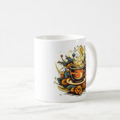 Tasse de Café et Vapeur Florale コーヒーマグカップ (正面右)