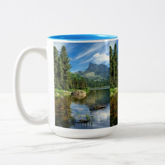 Tasse de Café Inspirée par la Beauté de nature" ツートーンマグカップ (左)