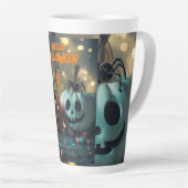 Tasse de Citrouille Hello Halloween! カフェラテマグ (右アングル)
