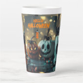 Tasse de Citrouille Hello Halloween! カフェラテマグ (正面)