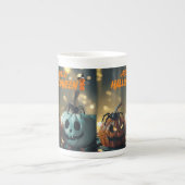 Tasse de Citrouille Hello Halloween! ボーンチャイナマグカップ (正面)