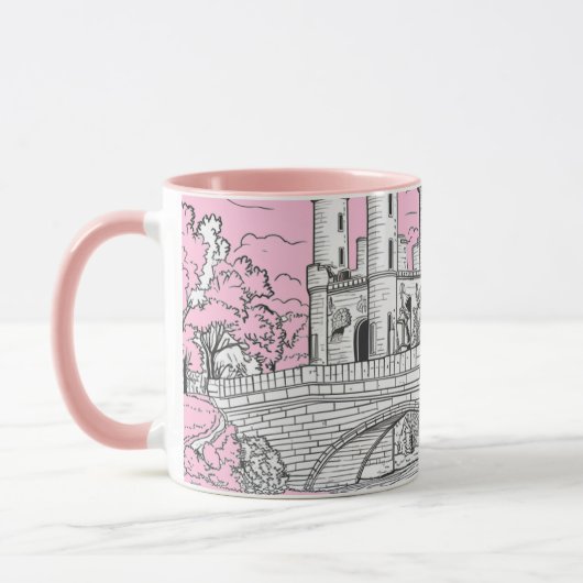 tasse de fille avec fleurs マグカップ (左)