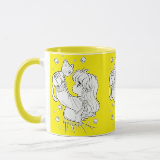 Tasse de fille et chat マグカップ (左)