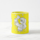 Tasse de fille et chat マグカップ (中央)