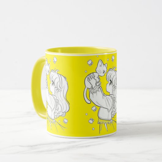 Tasse de fille et chat マグカップ (正面左)