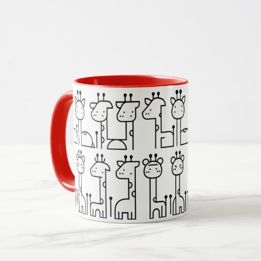 Tasse de girafe blanc マグカップ (正面左)