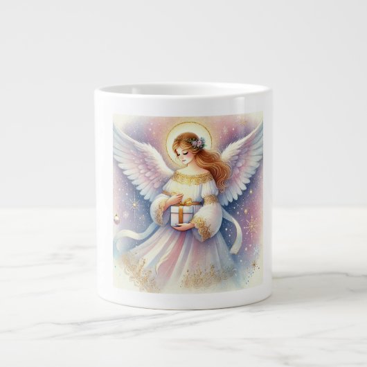 Tasse de Noël Aquarelle : Ange Céleste ジャンボコーヒーマグカップ (正面)