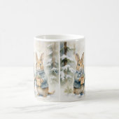 Tasse de Noël illustrée de jolis lapins. コーヒーマグカップ (中央)