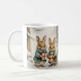 Tasse de Noël illustrée de jolis lapins コーヒーマグカップ