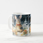 Tasse de Noël illustrée de jolis lapins コーヒーマグカップ (正面左)
