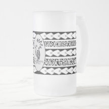 Tasse en verre glacé. Tribal Ethnic