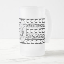 Tasse en verre glacé. Tribal Ethnic フロストグラスビールジョッキ