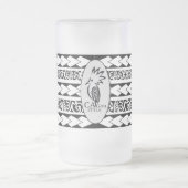 Tasse en verre glacé. Tribal Ethnic フロストグラスビールジョッキ (中央)