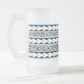 Tasse en verre glacé. Tribal Ethnic/Bleu ciel フロストグラスビールジョッキ (左)