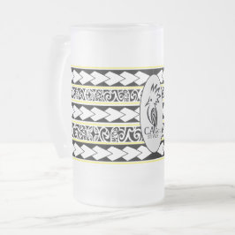 Tasse en verre glacé. Tribal Ethnic/Jaune フロストグラスビールジョッキ