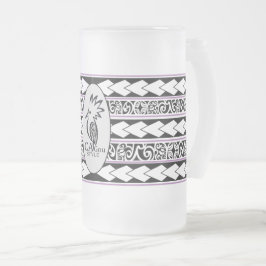 Tasse en verre glacé. Tribal Ethnic/Lavande フロストグラスビールジョッキ