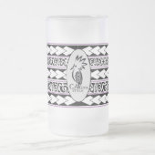 Tasse en verre glacé. Tribal Ethnic/Lavande フロストグラスビールジョッキ (中央)