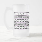 Tasse en verre glacé. Tribal Ethnic/Lavande フロストグラスビールジョッキ (左)
