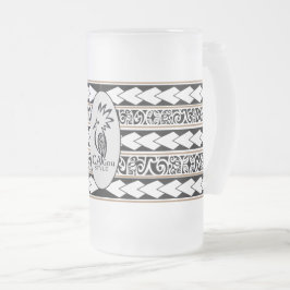 Tasse en verre glacé. Tribal Ethnic/Marron フロストグラスビールジョッキ
