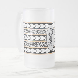Tasse en verre glacé. Tribal Ethnic/Orange フロストグラスビールジョッキ