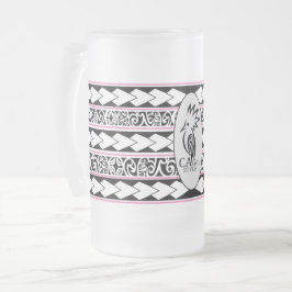 Tasse en verre glacé. Tribal Ethnic/Rose フロストグラスビールジョッキ