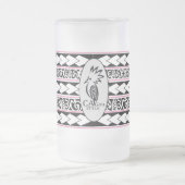 Tasse en verre glacé. Tribal Ethnic/Rose フロストグラスビールジョッキ (中央)