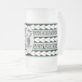 Tasse en verre glacé. Tribal Ethnic/Vert フロストグラスビールジョッキ