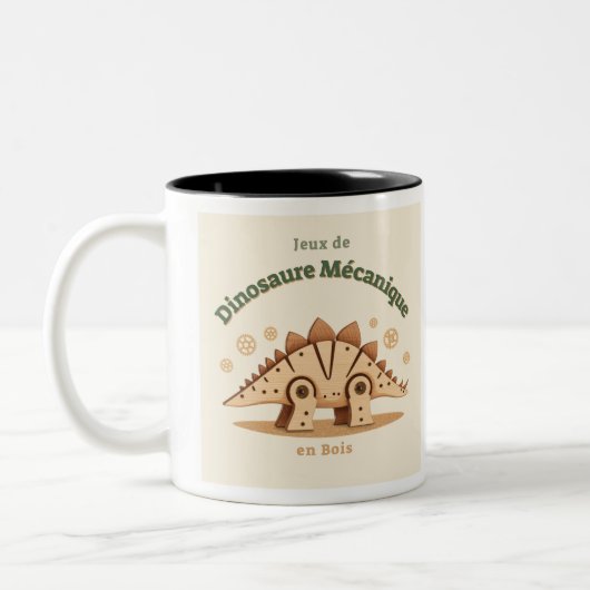Tasse Enfant avec Adorable Dessin de Dinosaure ツートーンマグカップ (左)