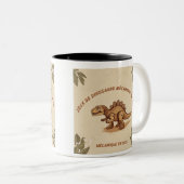 Tasse Enfant avec Adorable Dessin de Dinosaure ツートーンマグカップ (正面右)