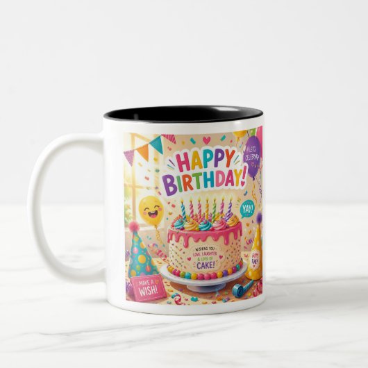 Tasse Enfant avec Adorable Dessin de Dinosaure ツートーンマグカップ (左)