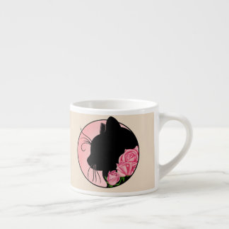 Tasse Expresso Black cat and roses エスプレッソカップ