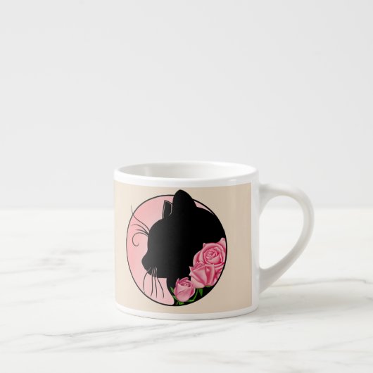 Tasse Expresso Black cat and roses エスプレッソカップ (右)