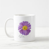 Tasse fleur aster violet aquarelle コーヒーマグカップ (左)