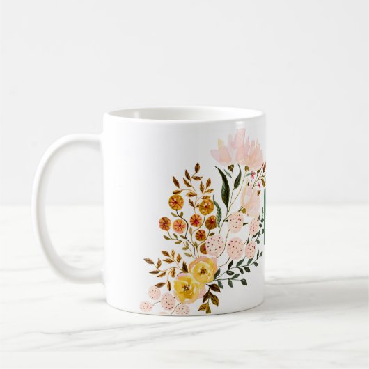 Tasse fleurs コーヒーマグカップ (左)