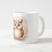 Tasse Hibou Dessin Animé 🦉 – Grand Oeil Expressif ジャンボコーヒーマグカップ (正面右)