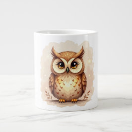 Tasse Hibou Dessin Animé 🦉 – Grand Oeil Expressif ジャンボコーヒーマグカップ