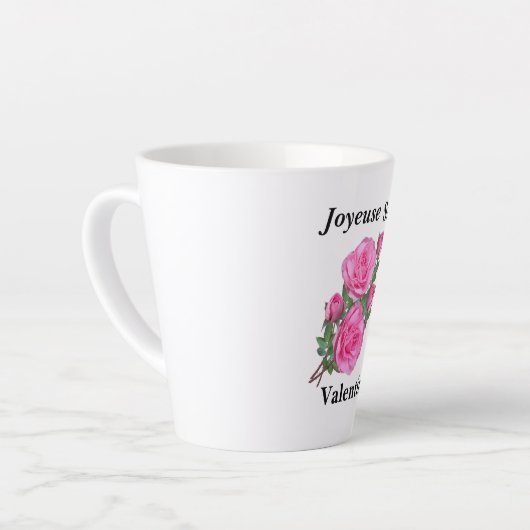 tasse humour "joyeuse sans Valentin" カフェラテマグ (左アングル)