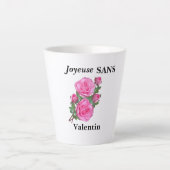 tasse humour "joyeuse sans Valentin" カフェラテマグ (正面)