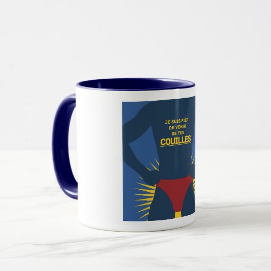 Tasse "Je suis fier de venir de tes couilles" マグカップ (正面左)