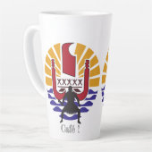 ☕Tasse Latte Drapeau Polynésien "café ! Taofe !"  カフェラテマグ (左アングル)