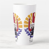 ☕Tasse Latte Drapeau Polynésien "café ! Taofe !"  カフェラテマグ (正面)