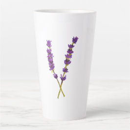 Tasse latte fleur lavande aquarelle カフェラテマグ
