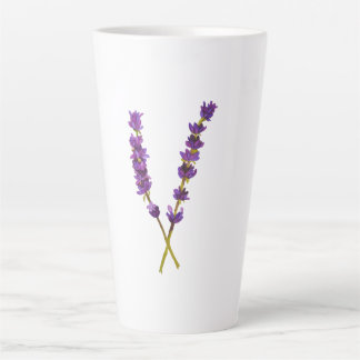 Tasse latte fleur lavande aquarelle カフェラテマグ
