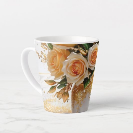Tasse latte Fleurs カフェラテマグ (左アングル)