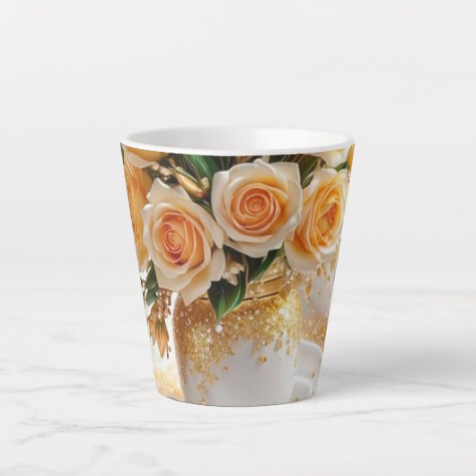 Tasse latte Fleurs カフェラテマグ (正面)