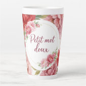 Tasse latte florale Petit mot doux カフェラテマグ (正面)