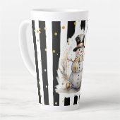 Tasse Latte Groß Snowman and Stripes Var01 カフェラテマグ (左アングル)