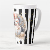 Tasse Latte Groß Snowman and Stripes Var02 カフェラテマグ (右アングル)