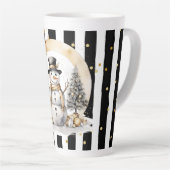 Tasse Latte Groß Snowman and Stripes Var03 カフェラテマグ (右アングル)